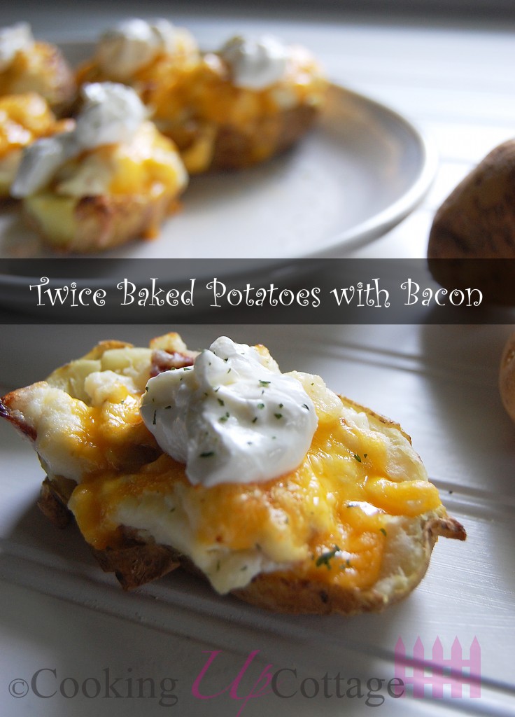 Twice baked potatoes with bacon