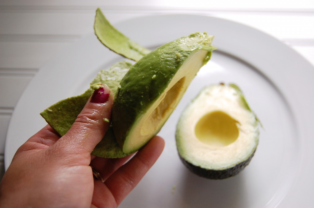 peeling avocado