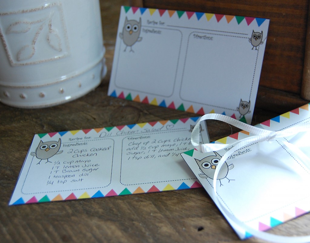 owl recipe cards 3