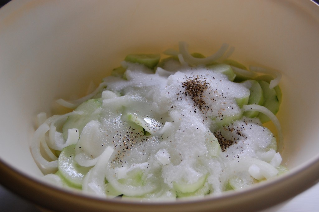 cucumbers and salt and pepper