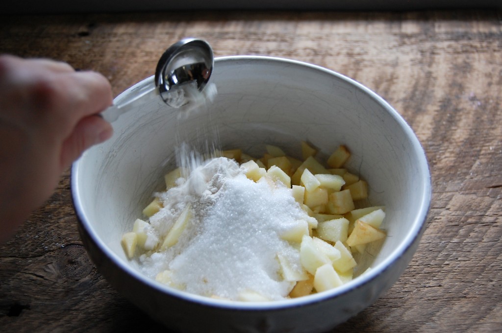 adding flour