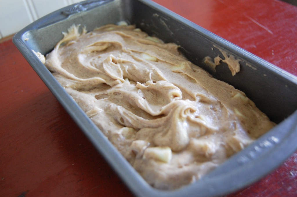 batter in loaf pan