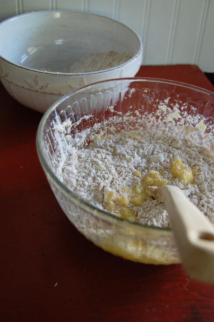 mixing in dry ingredients