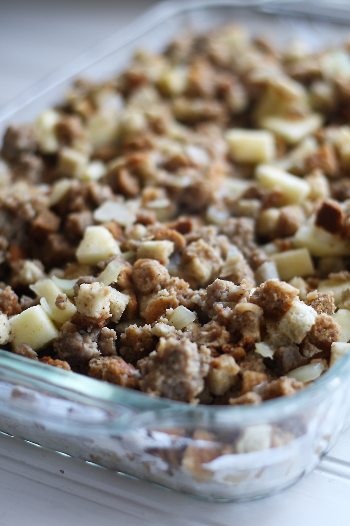 stuffing ready to be cooked