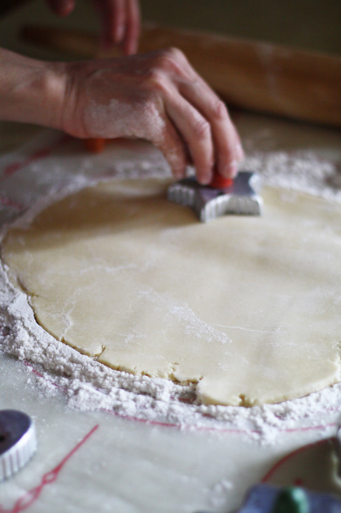 cutting out cookies