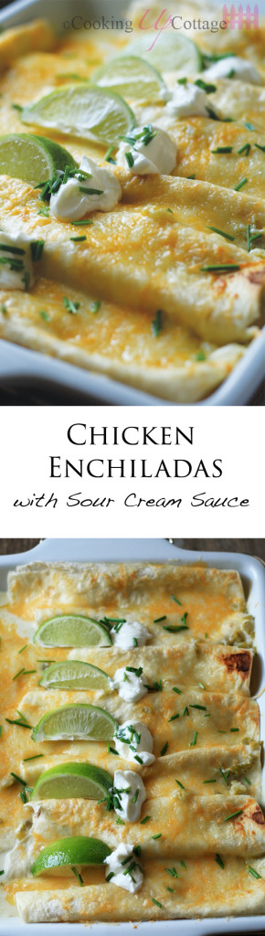 Chicken Enchiladas with Sour Cream Sauce Long pin