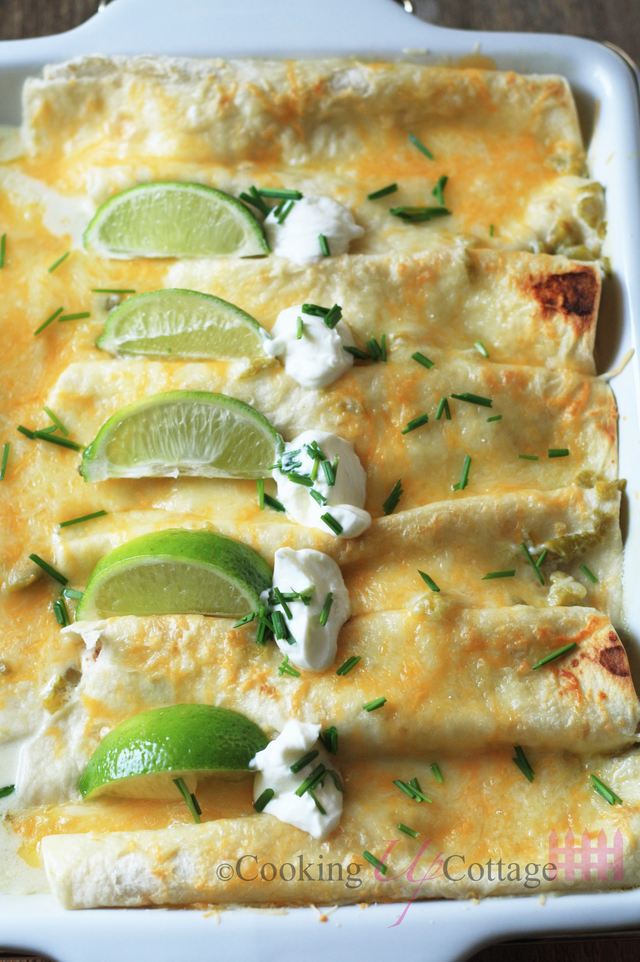 Chicken Enchiladas with Sour Cream Sauce – Cooking Up Cottage
