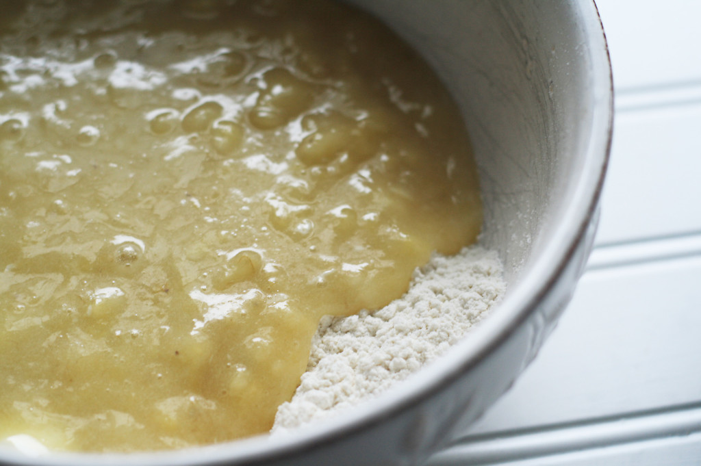 mixing in flour