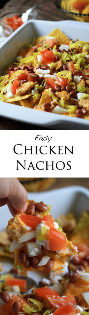 Easy Chicken Nachos long pin