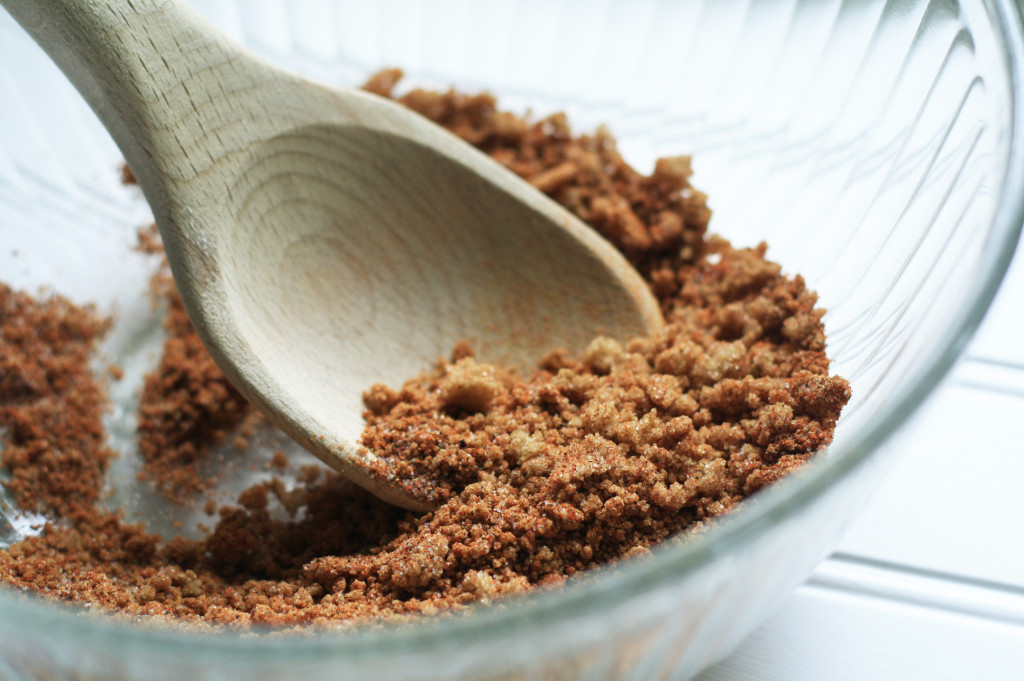 mixing spices for the rub