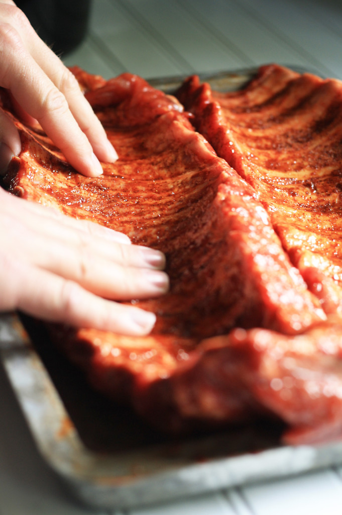 ribs covered with dry rub