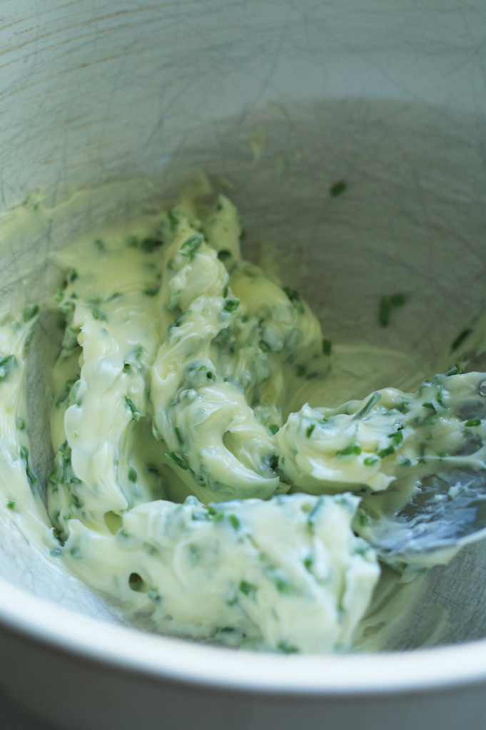 chives mixed in butter