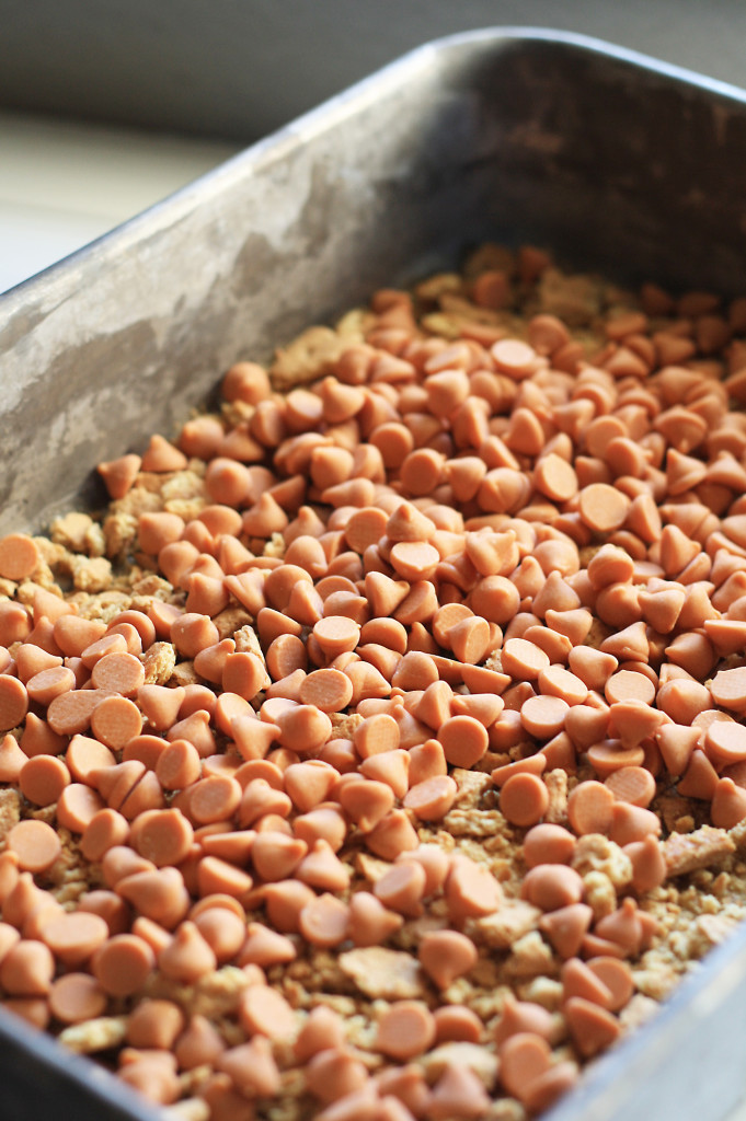 butterscotch chips in pan