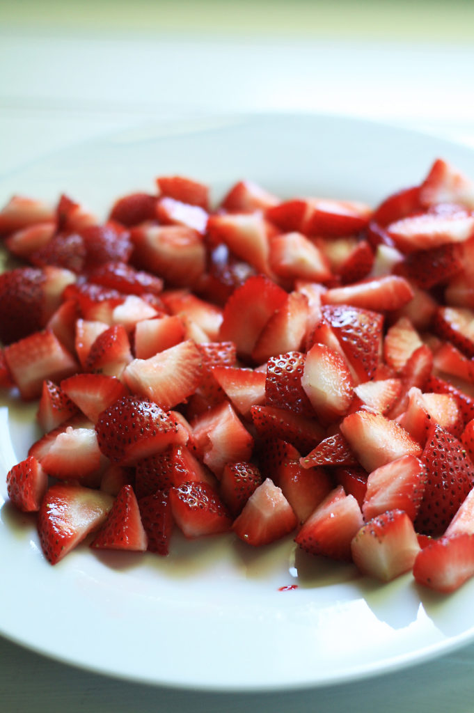 chopped strawberies